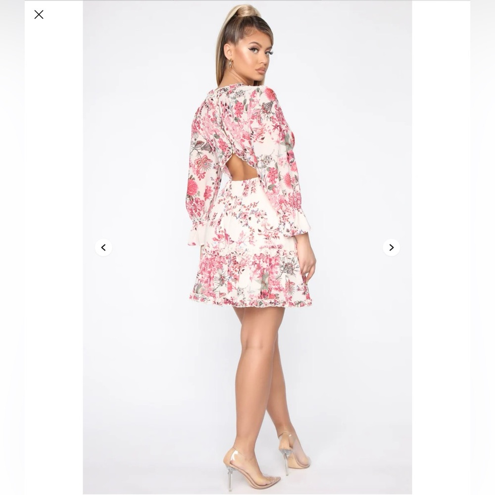 Fashion Nova Floral Pink and White Dress - Picture 4 of 7
